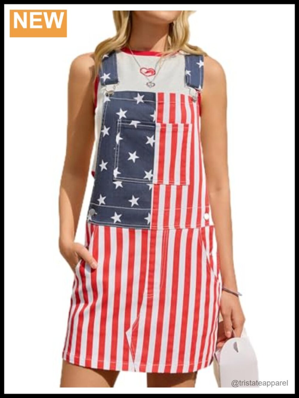 Women's Overall Dress Short Romper Festival Patriotic Sleeveless Midi